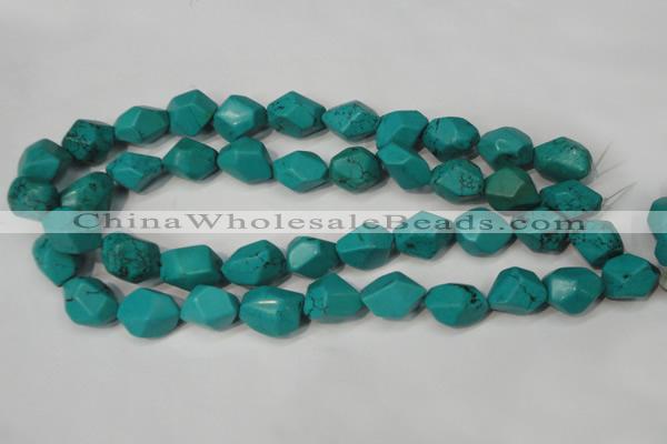 CNT374 15.5 inches 14*18mm faceted nuggets turquoise beads wholesale