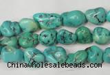 CNT380 15.5 inches 8*12mm nuggets natural turquoise beads