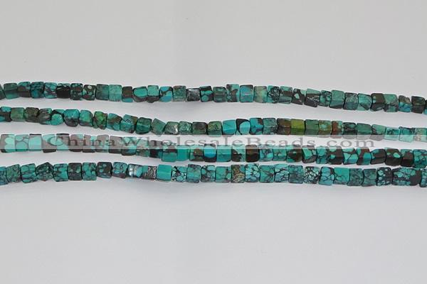 CNT401 15.5 inches 4*4mm cube turquoise beads wholesale