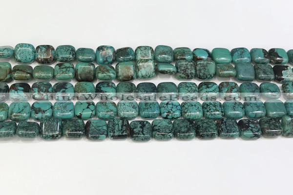 CNT511 15.5 inches 10mm square turquoise gemstone beads