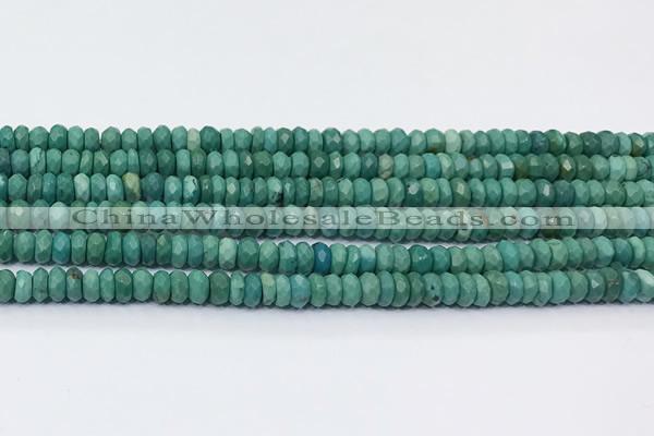 CNT575 15.5 inches 3*6mm - 4*6mm faceted rondelle turquoise gemstone beads