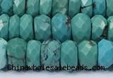 CNT576 15.5 inches 4*9mm - 6*10mm faceted rondelle turquoise gemstone beads