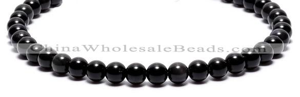 COB02 15 inches 8mm round black obsidian gemstone beads wholesale