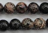 COB154 15.5 inches 14mm round snowflake obsidian beads