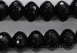 COB364 15.5 inches 12*16mm faceted rondelle black obsidian beads