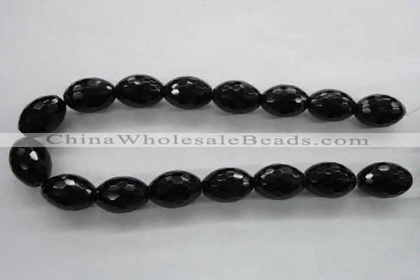 COB377 15.5 inches 18*25mm faceted rice black obsidian beads