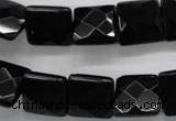 COB392 15.5 inches 14*14mm faceted square black obsidian beads