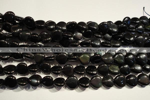 COB467 15.5 inches 10*10mm heart black obsidian beads wholesale
