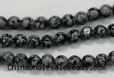 COB51 15.5 inches 6mm round Chinese snowflake obsidian beads