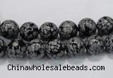 COB52 15.5 inches 8mm round Chinese snowflake obsidian beads