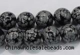 COB53 15.5 inches 12mm round Chinese snowflake obsidian beads