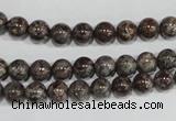 COB551 15.5 inches 6mm round red snowflake obsidian beads wholesale