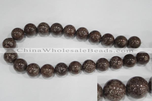 COB558 15.5 inches 20mm round red snowflake obsidian beads wholesale