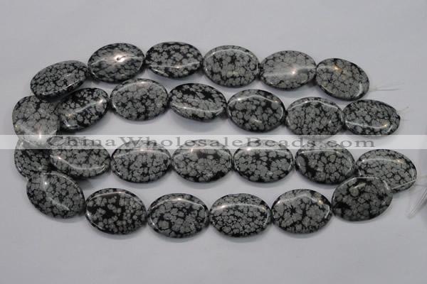 COB56 15.5 inches 22*30mm oval Chinese snowflake obsidian beads