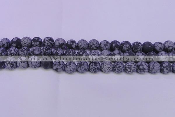 COB561 15.5 inches 6mm round matte snowflake obsidian beads