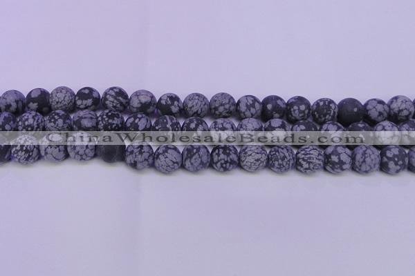 COB565 15.5 inches 14mm round matte snowflake obsidian beads