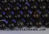 COB651 15.5 inches 6mm round gold black obsidian beads wholesale