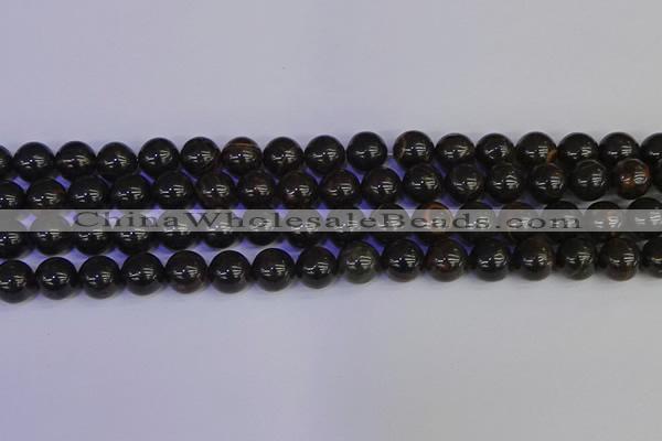 COB653 15.5 inches 10mm round gold black obsidian beads wholesale