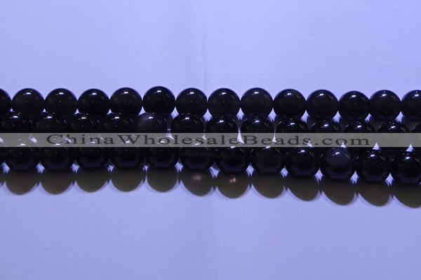 COB704 15.5 inches 12mm round ice black obsidian beads wholesale