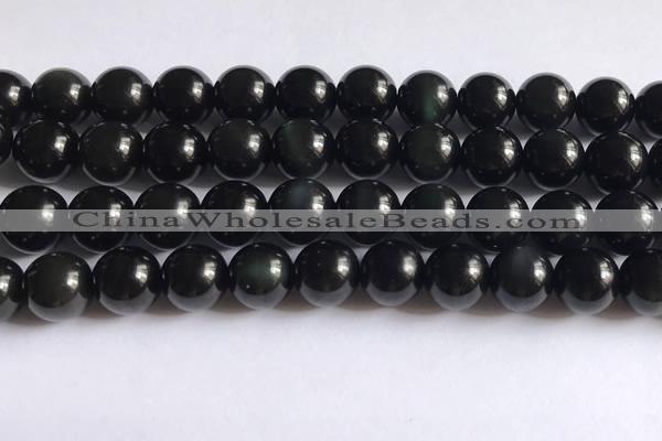 COB724 15.5 inches 12mm round black obsidian gemstone beads