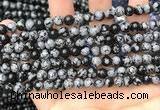 COB759 15.5 inches 6mm round snowflake obsidian beads wholesale