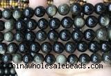 COB769 15.5 inches 12mm round golden obsidian beads wholesale