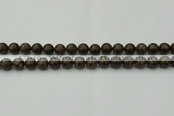 COB803 15.5 inches 10mm round red snowflake obsidian beads