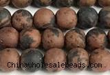 COB821 15 inches 6mm round matte mahogany obsidian beads