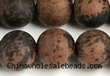 COB823 15 inches 10mm round matte mahogany obsidian beads