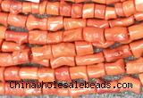 COBS01 15 inches 8*12 - 10*14mm irregular orange coral beads wholesale