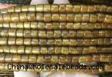 COBS07 15 inches 4*6mm heishi golden coral beads wholesale
