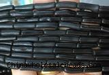 COBS18 15 inches 4*15mm tube black coral beads wholesale