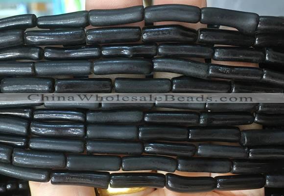 COBS18 15 inches 4*15mm tube black coral beads wholesale