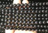 COBS19 15 inches 7mm round black coral beads wholesale