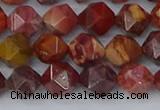 COJ1002 15.5 inches 8mm faceted nuggets red porcelain jasper beads