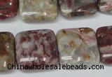 COJ216 15.5 inches 20*20mm square blood stone beads wholesale