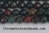 COJ310 15.5 inches 4mm faceted round Indian bloodstone beads