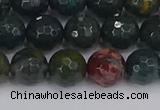 COJ312 15.5 inches 8mm faceted round Indian bloodstone beads