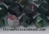 COJ323 15.5 inches 12mm faceted nuggets Indian bloodstone beads