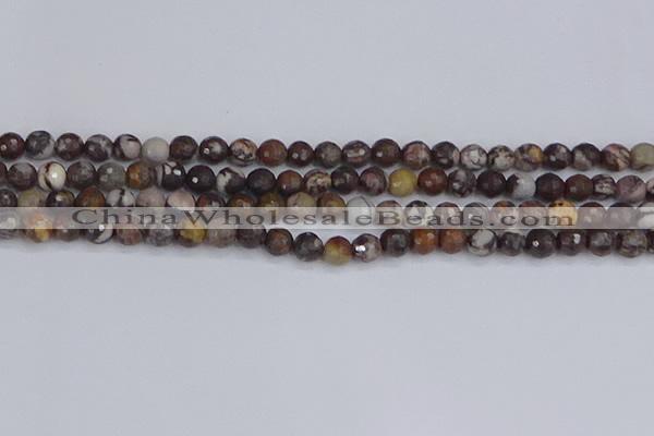 COJ361 15.5 inches 6mm faceted round outback jasper beads