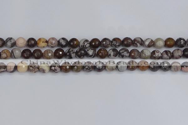 COJ362 15.5 inches 8mm faceted round outback jasper beads