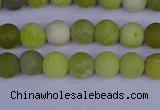 COJ401 15.5 inches 6mm round matte olive jade beads wholesale