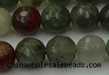 COJ465 15.5 inches 14mm faceted round blood jasper beads wholesale