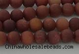 COJ471 15.5 inches 6mm round matte African blood jasper beads