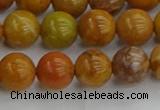 COJ602 15.5 inches 8mm round orpiment jasper beads wholesale