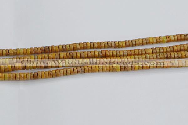 COJ619 15.5 inches 2*4mm heishi orpiment jasper beads