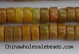 COJ620 15.5 inches 3*6mm heishi orpiment jasper beads