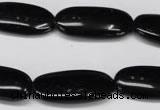 CON36 15.5 inches 10*30mm oval black onyx gemstone beads