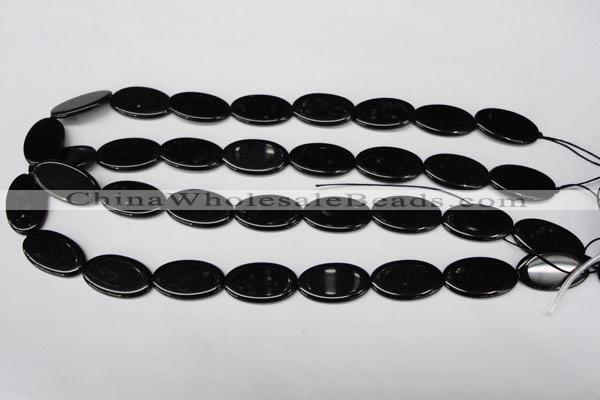 CON38 15.5 inches 14*24mm oval black onyx gemstone beads