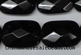 CON91 15.5 inches 18*25mm faceted rectangle black onyx gemstone beads